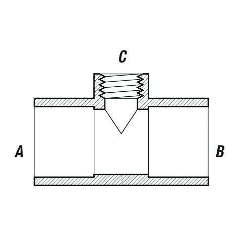 Reducing Tee - Slip x Slip X FNPT