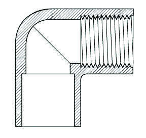 Elbow 90 Degree - FNPT x Slip